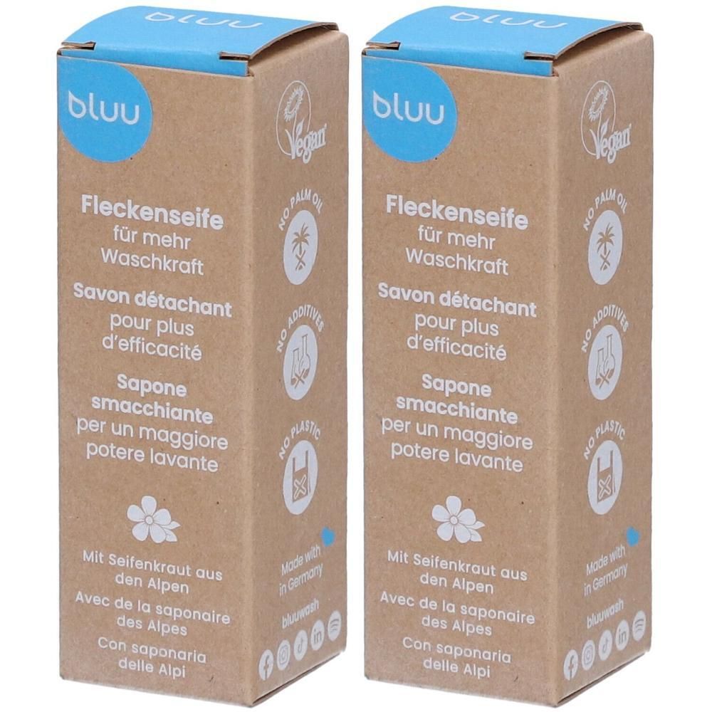 BLUU Savon détachant pour plus d'efficacité 2x70 g Savon