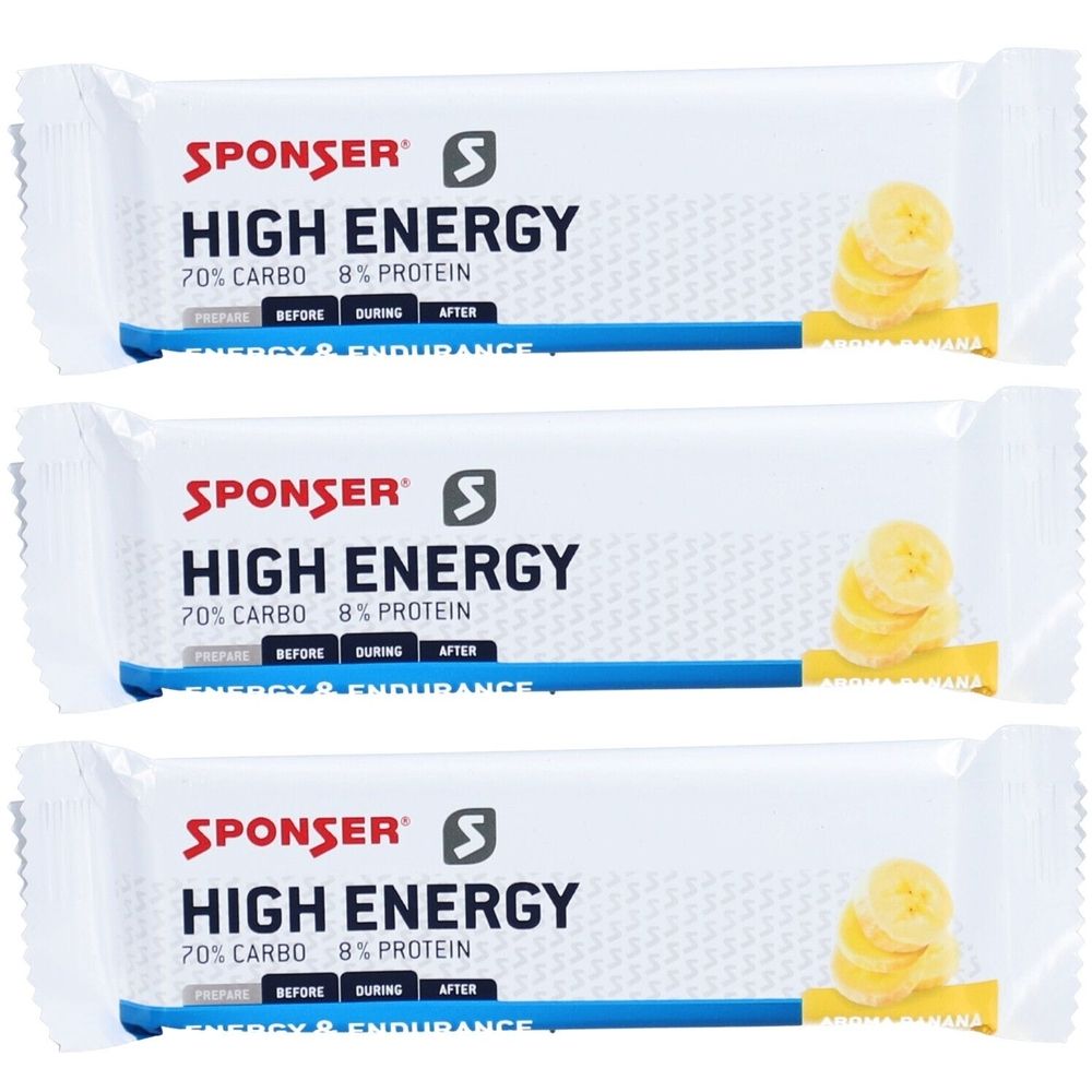 SPONSER HIGH ENERGY BAR Banane 3x45 g
