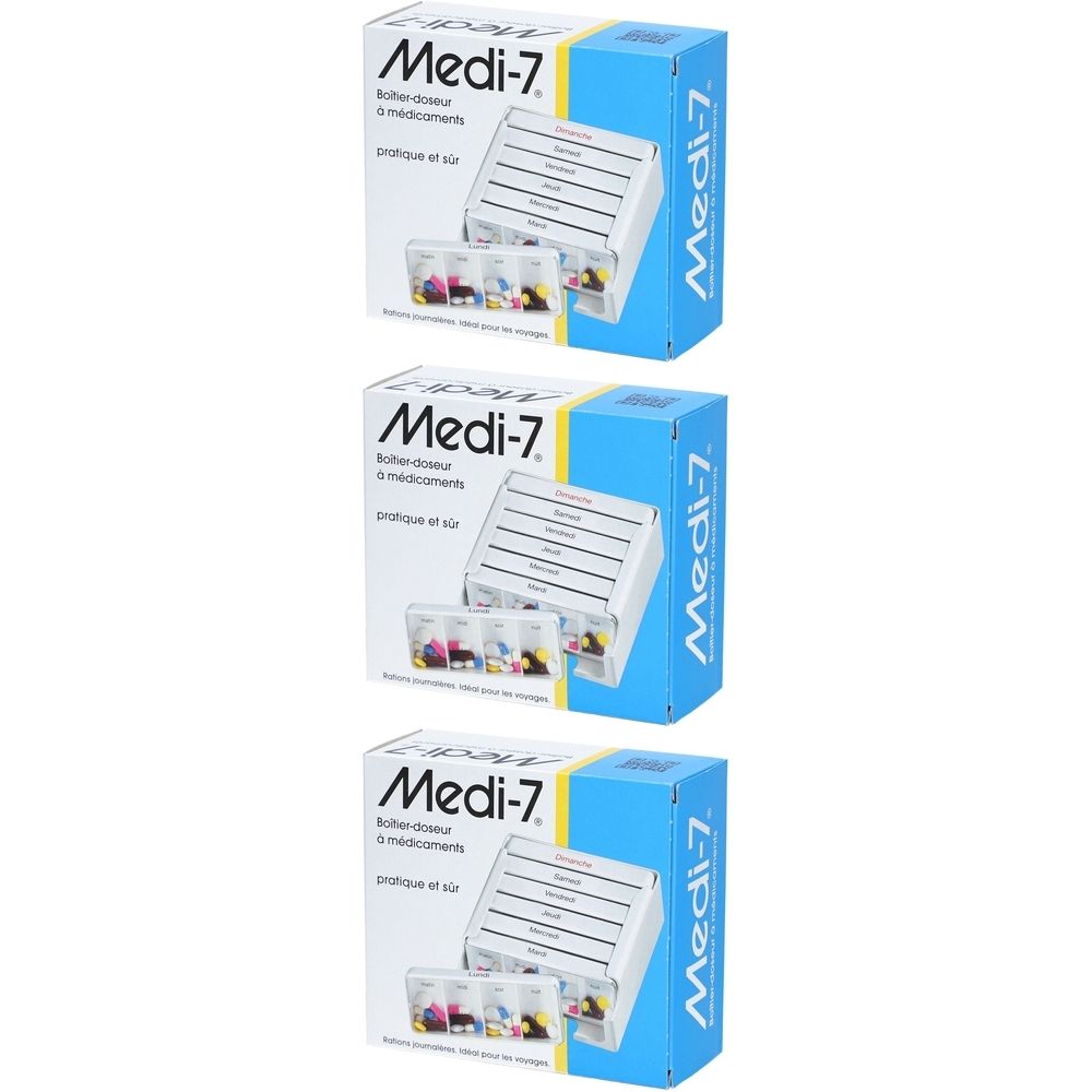 Sahag pilulier blanc 7 jours 4 cases par jour - français 3x1 pc(s) Boîte
