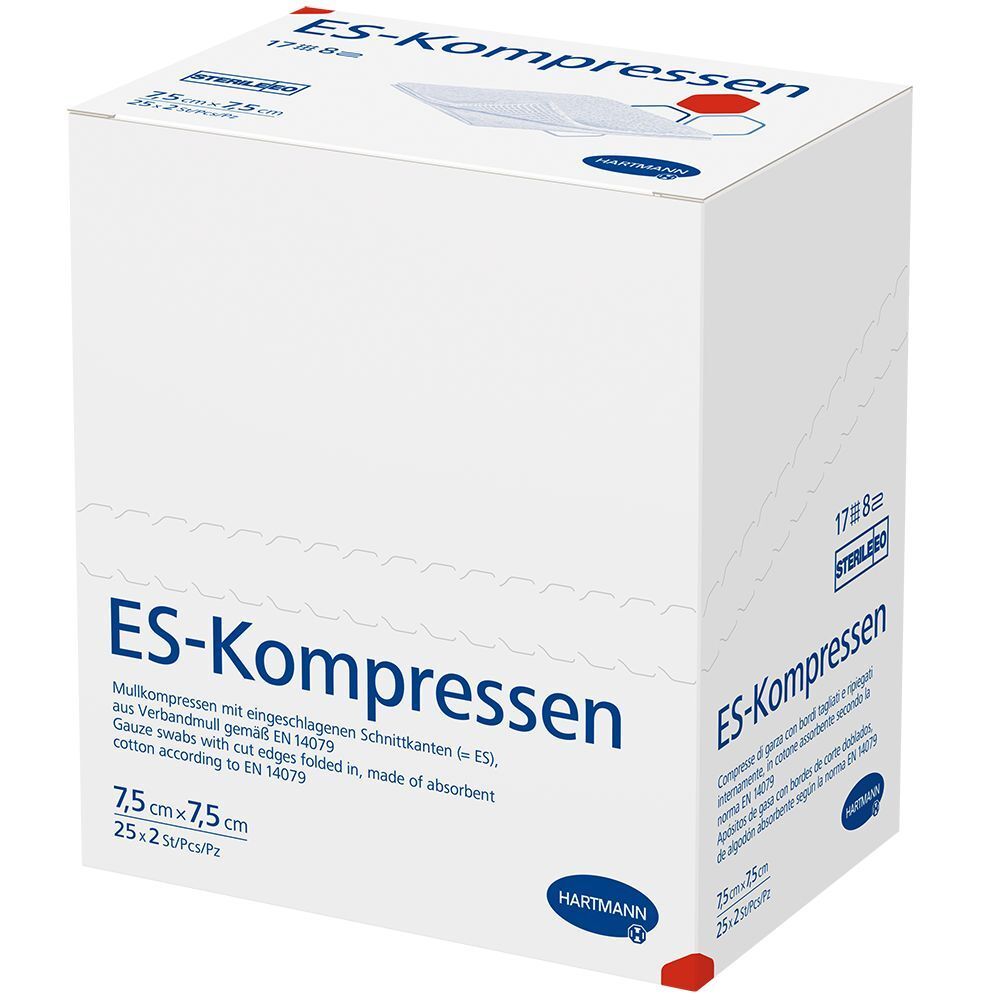 ES compresse stérile 8 fois 7,5 x 7,5 cm 25x2 pc(s) Compresses
