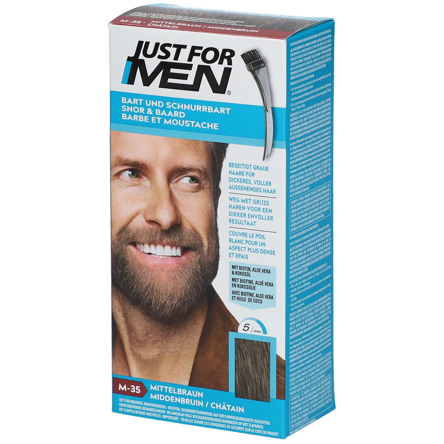 Just For Men® Coloration moustache & barbe Châtain M35 Gel(S) 28,4 ml