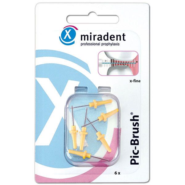 Miradent Pic-Brush® Brosses Interdentaires De Rechange Jaune X-Fine 1,8 Mm Brosse(S) À Dents 6 Pc(S)