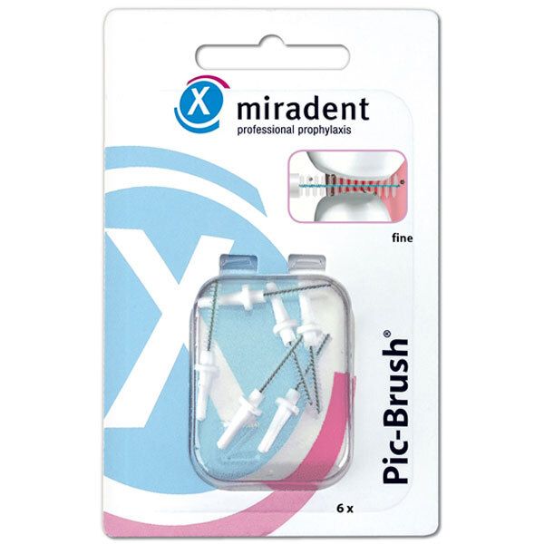 Miradent Pic-Brush® Brosses Interdentaires De Rechange Blanc Fine 2,0 Mm Brosse(S) À Dents 6 Pc(S)