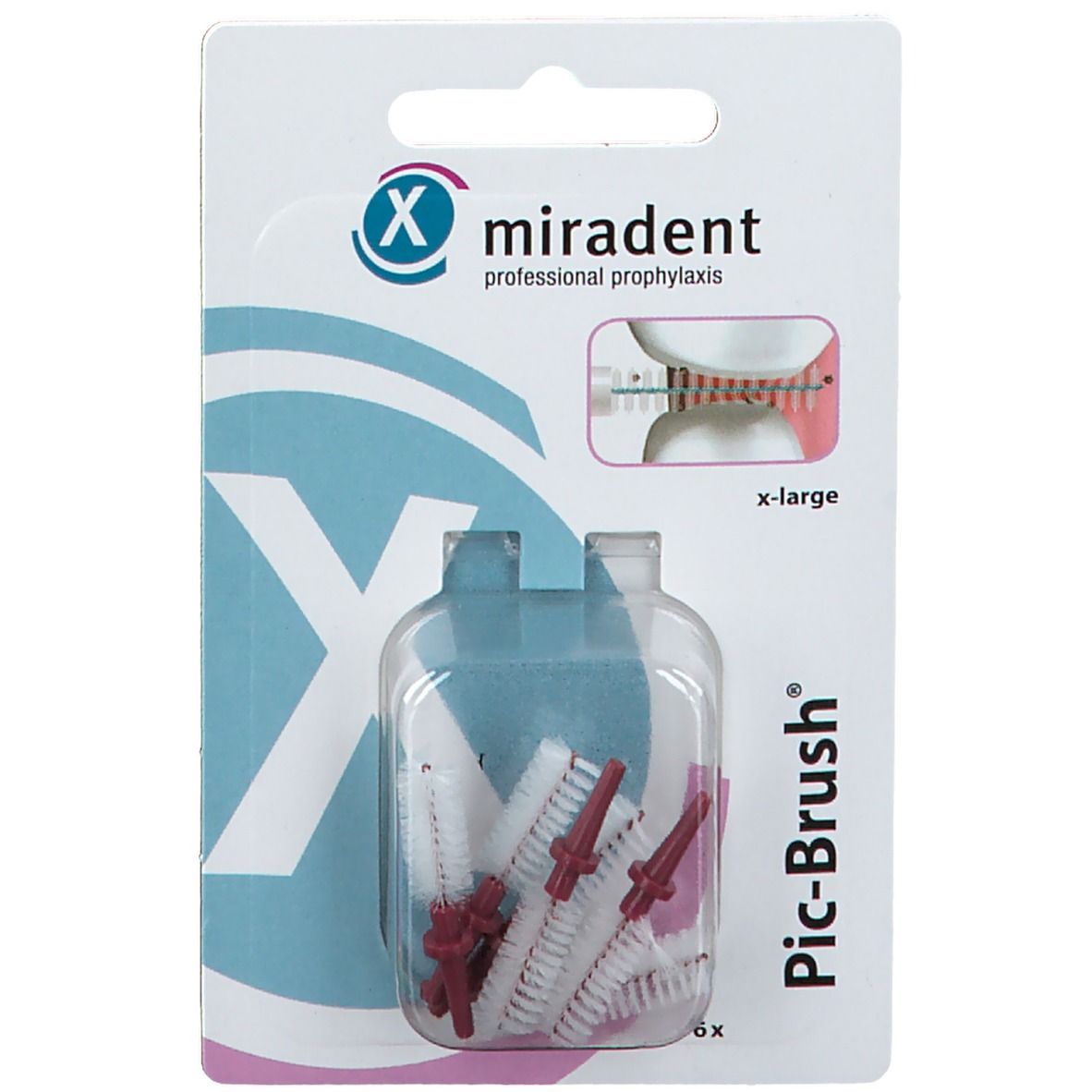 Miradent Pic Brush® Brosses Interdentaires De Rechange Bordeaux X-Large 6,5 Mm Brosse(S) À Dents 6 Pc(S)