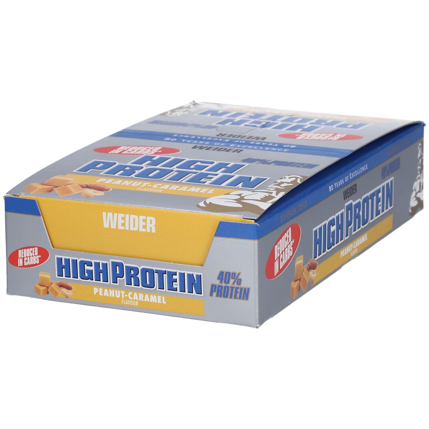 WEIDER® High Protein Bar Cacahuète-Caramel 24x50 g Barre