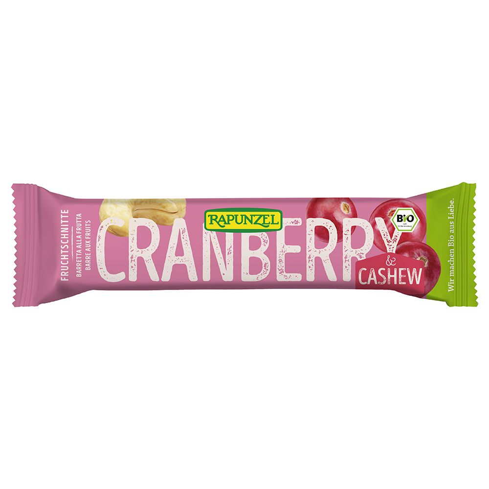 RAPUNZEL Barre aux Fruits Canneberges-Noix de Cajou Bio 40 g