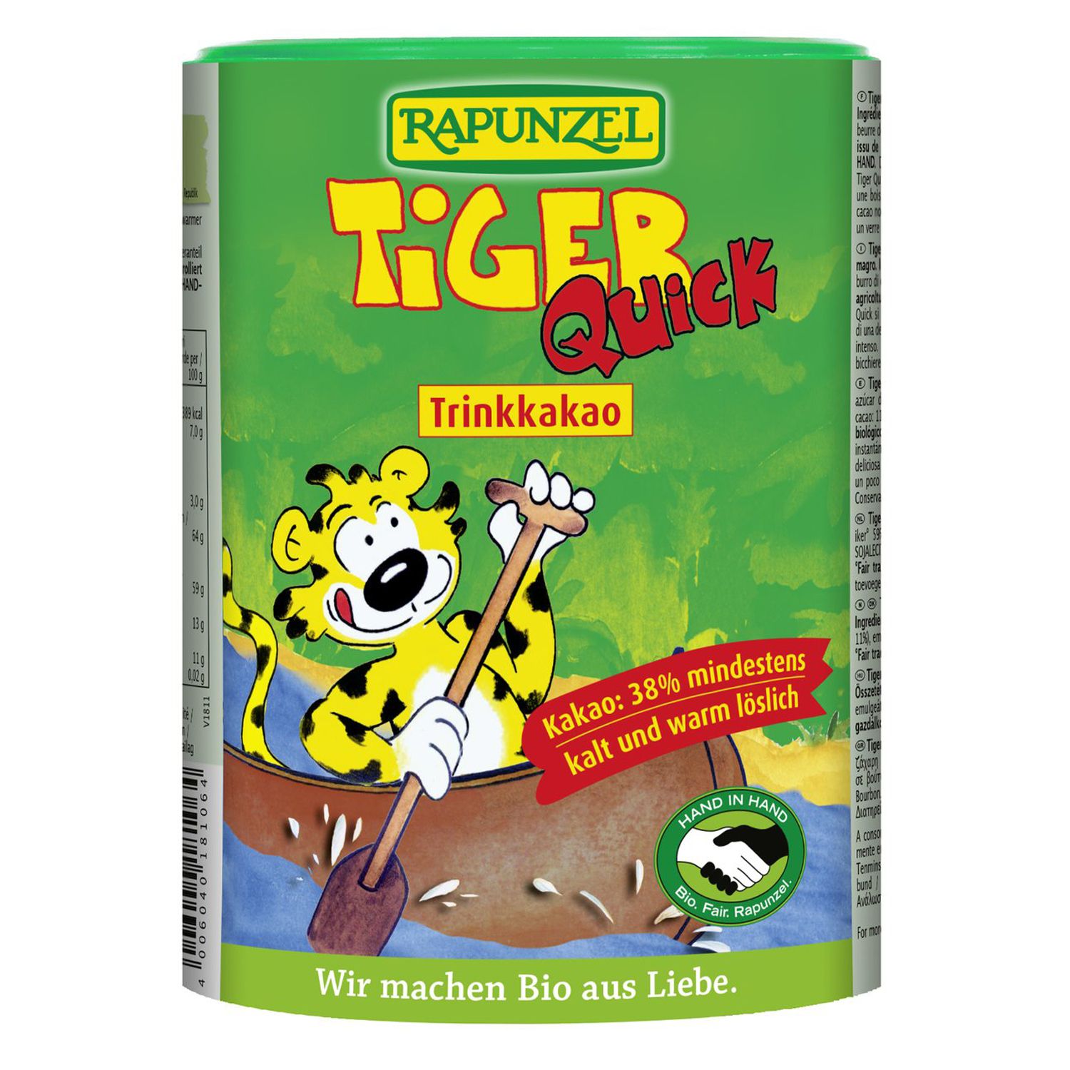 RAPUNZEL Chocolat à boire Bio Tiger Quick 400 g Poudre