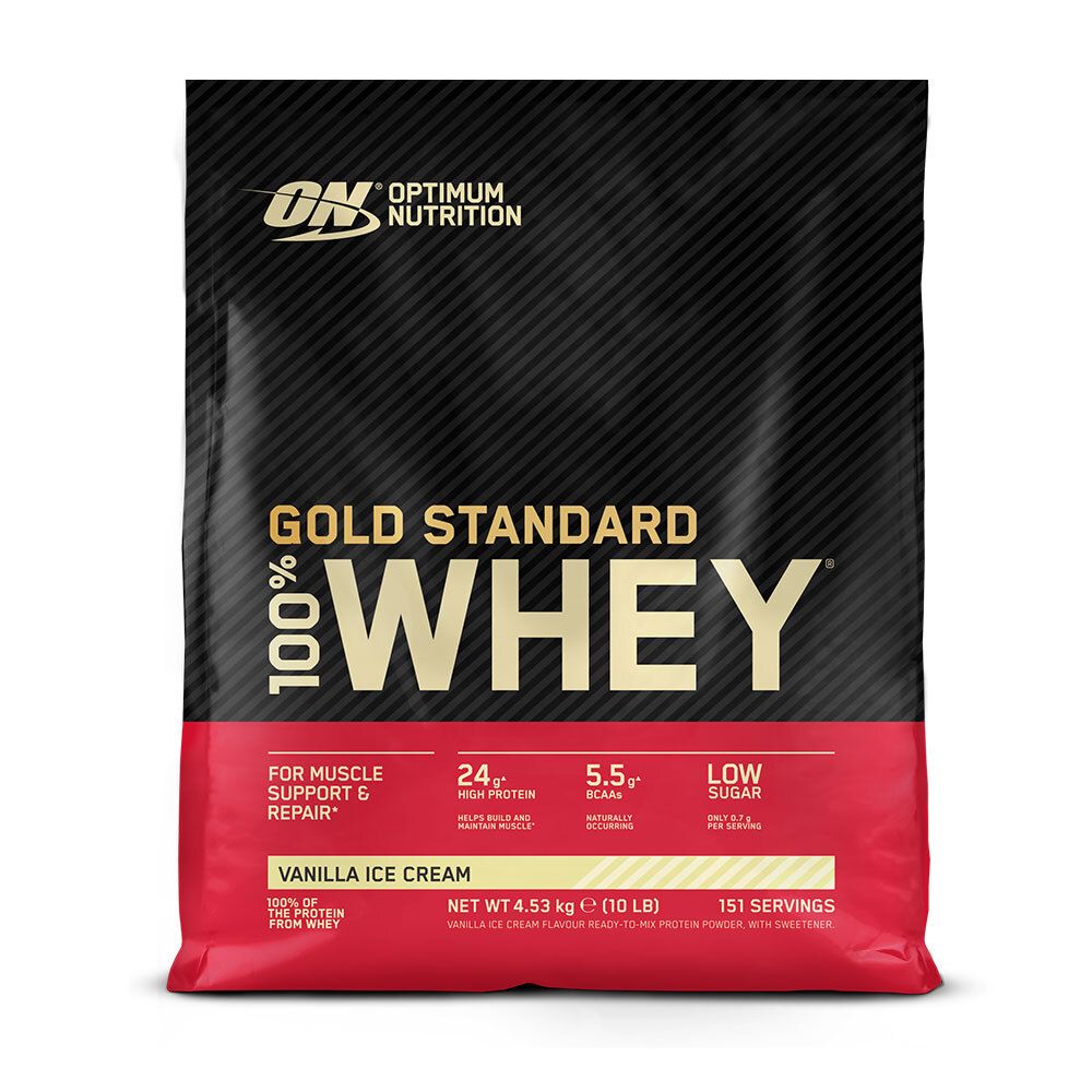 Optimum Nutrition 100 % Whey Gold Standard, Vanilla Ice Cream, Poudre 4530 g Poudre
