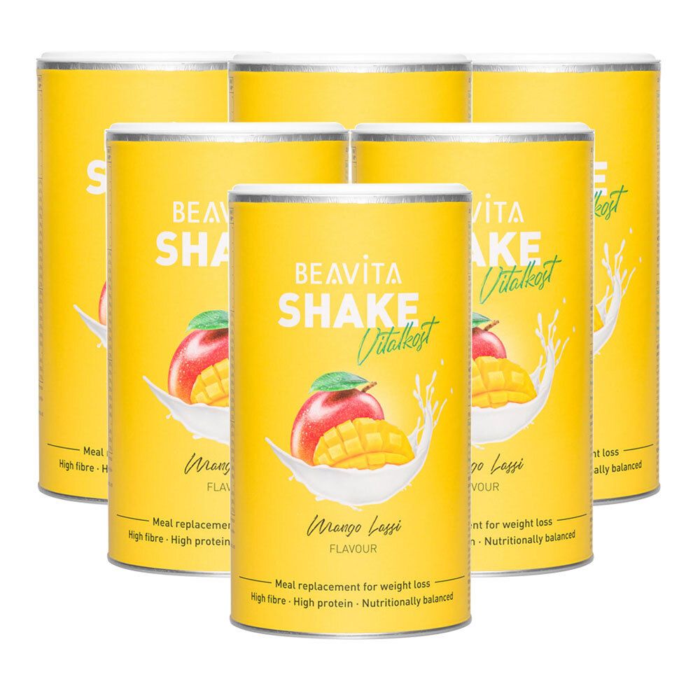 BEAVITA Shake minceur, Mango Lassi Poudre 6x572 g