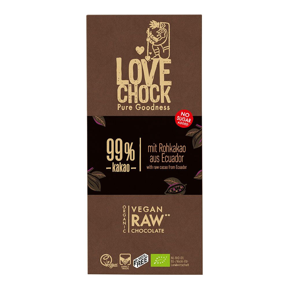 Lovechock Noir Intense, 99 % Cacao Chocolat 70 g