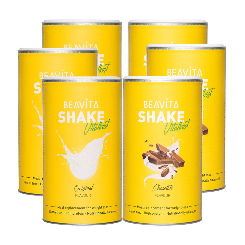 BEAVITA Shake minceur, Chocolat + Vanille Poudre 6x500 g