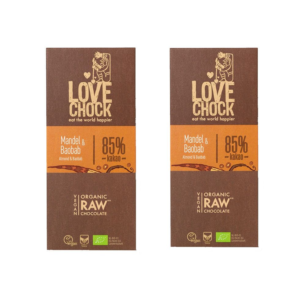Lovechock Bio Amande & Baobab Chocolat 2x70 g