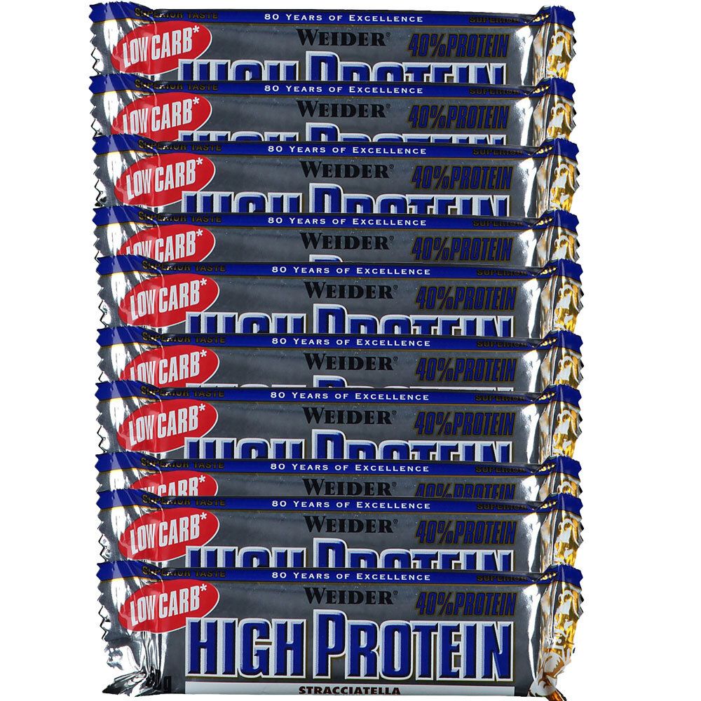 WEIDER High Protein Bar Stracciatella 10x50 g Barre