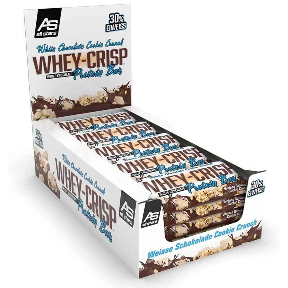 All Stars® Whey Crisp Protein Barre Protéinée Chocolat Blanc Cookie Crunch 25x50 g