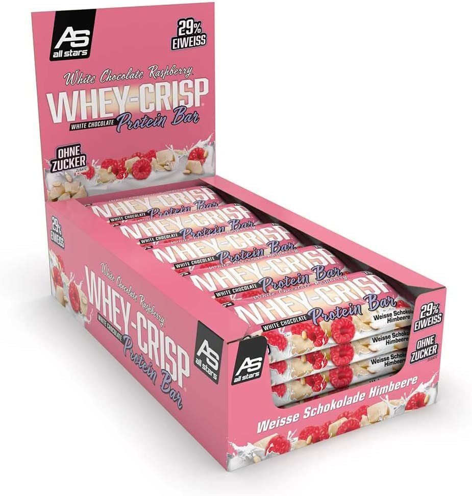 All Stars® WHEY-CRISP Barre Protéinée Chocolat Blanc Framboise 50 g