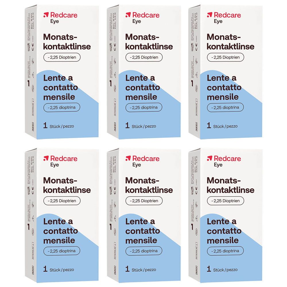 Redcare Eye Lentille de contact mensuelle -2.25 dioptries 6x1 pc(s) Lentilles De Contact