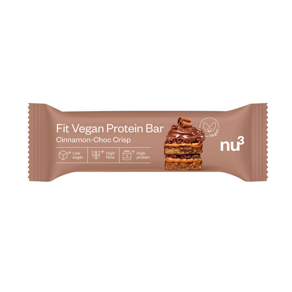 nu3 Fit Vegan Protein Bar Cannelle-Choco Crisp 50 g Barre