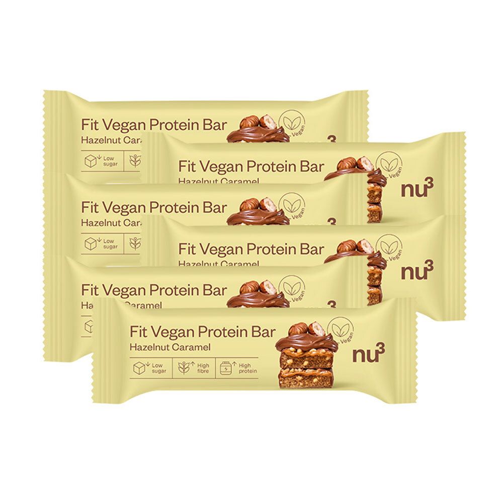 nu3 Fit Vegan Protein Bar Noisette-Caramel 6x50 g Barre