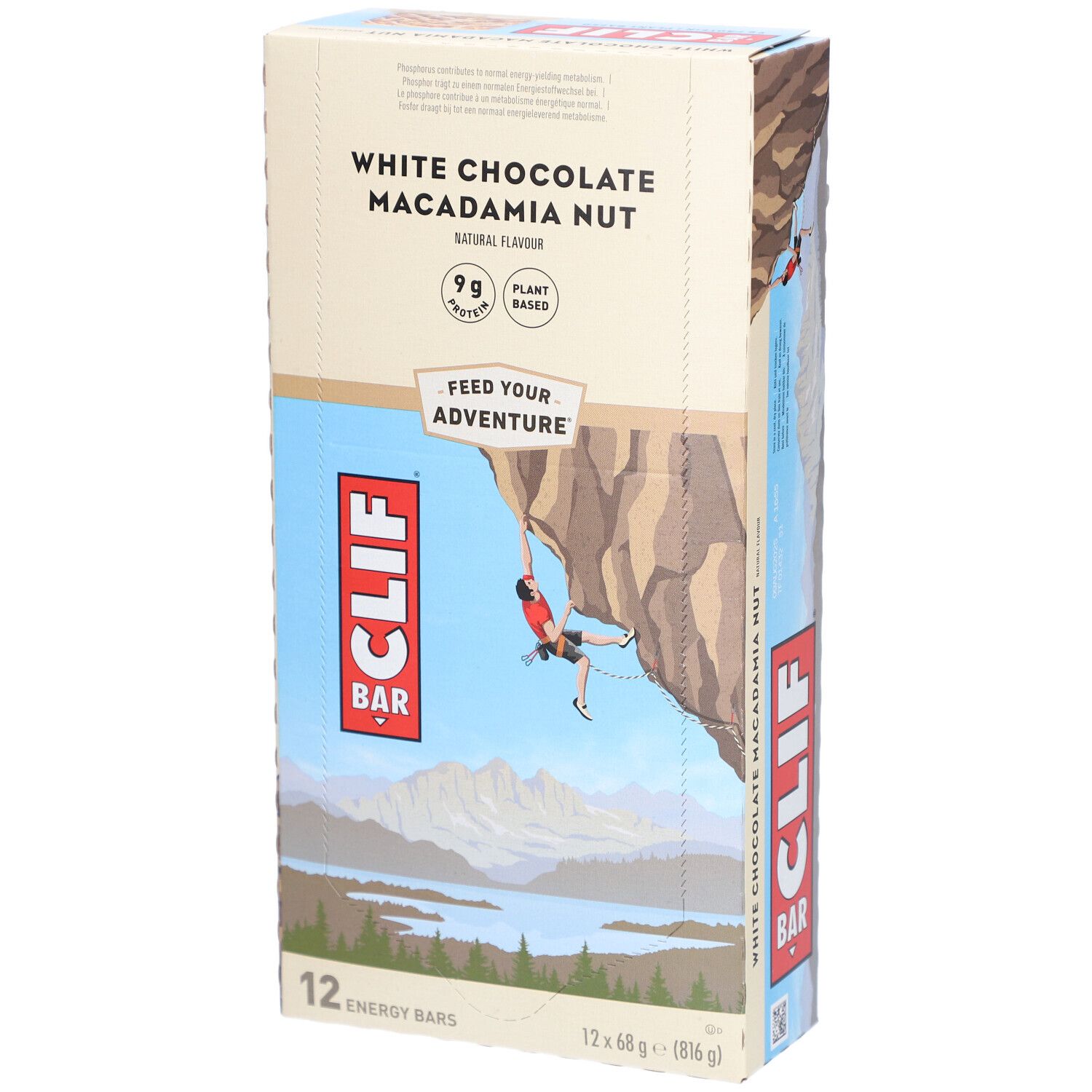 CLIF Barres énergétiques au chocolat blanc et noix de macadamia 12x68 g Barre