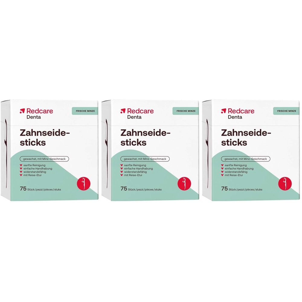 Redcare Bâtonnets de soie dentaire 3x75 pc(s) Fil Dentaire