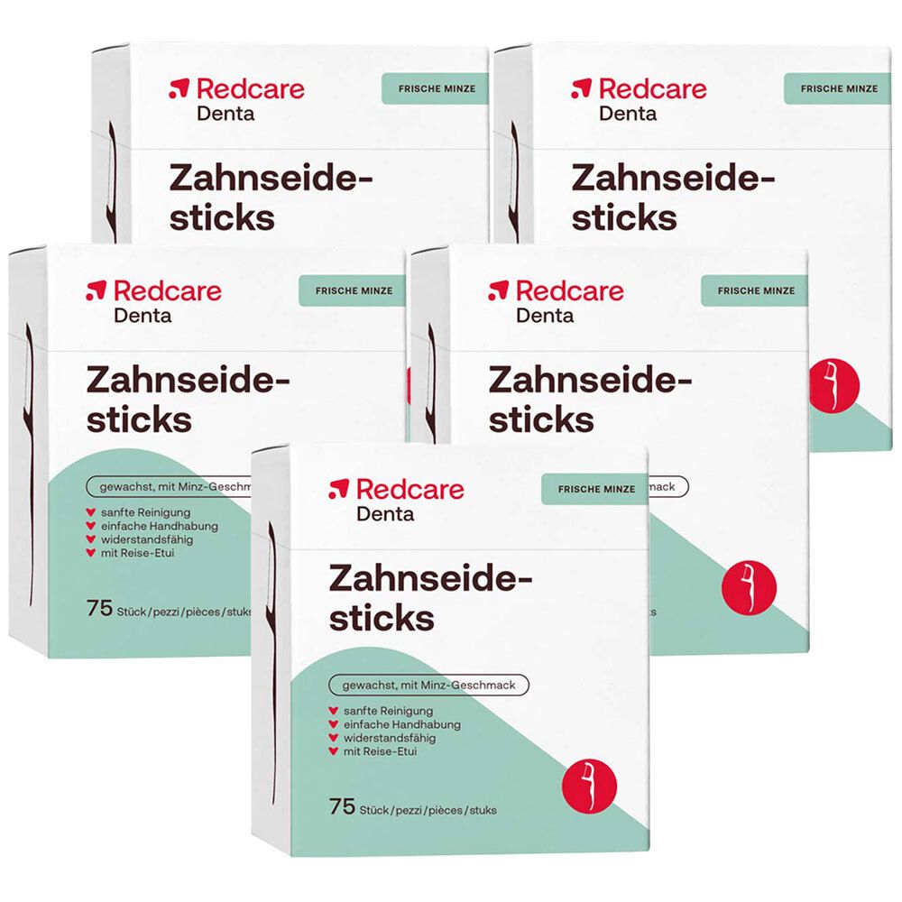 Redcare Bâtonnets de soie dentaire 5x75 pc(s) Fil Dentaire
