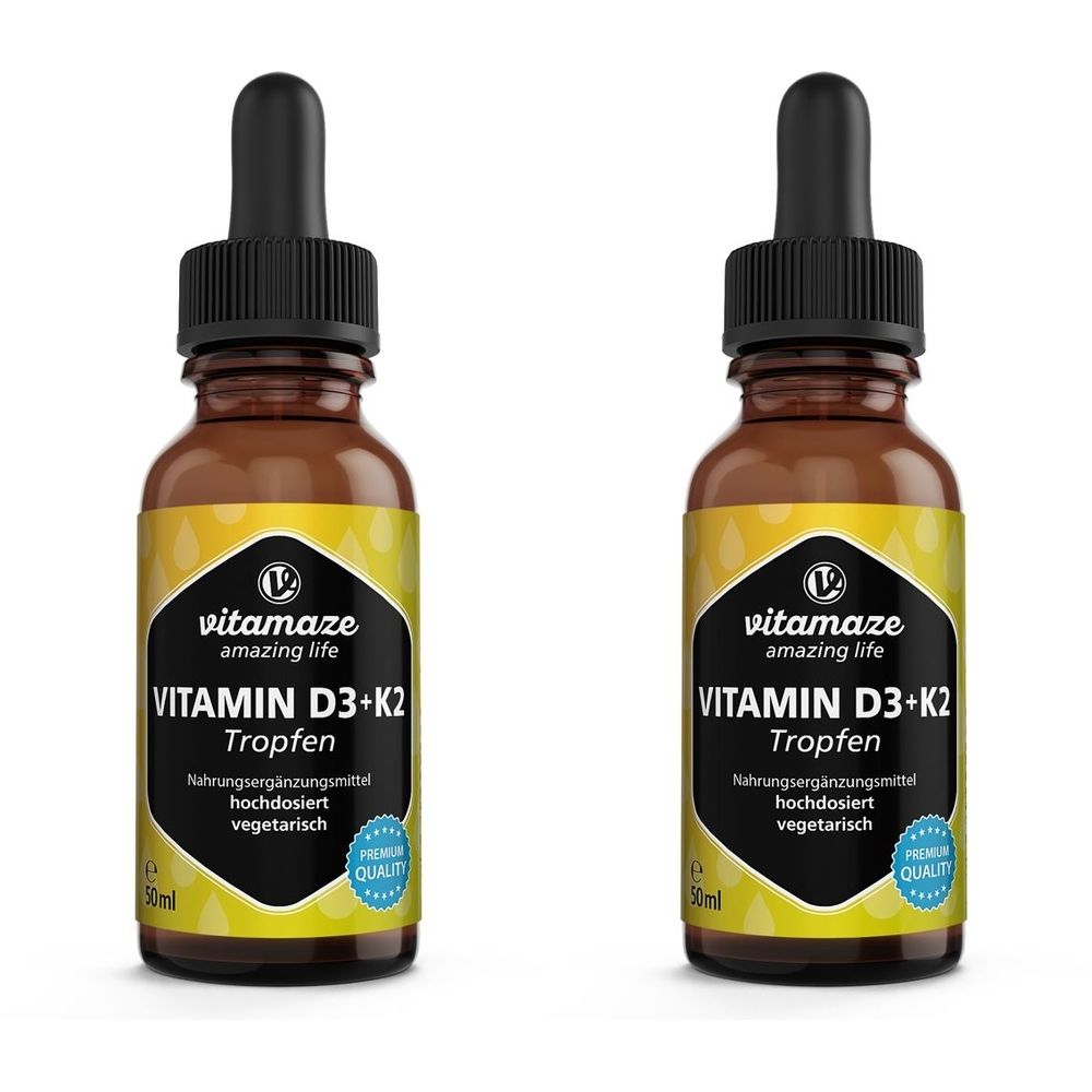 Vitamaze Vitamine D3 + K2 Gouttes dosage élevé 2x50 ml Goutte(S)