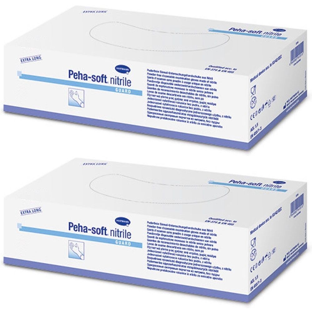 Peha-soft® nitrile guard Gants d'examen non poudrés et stérilexs taille S 6 - 7 Gant(S) 2x100 pc(s)