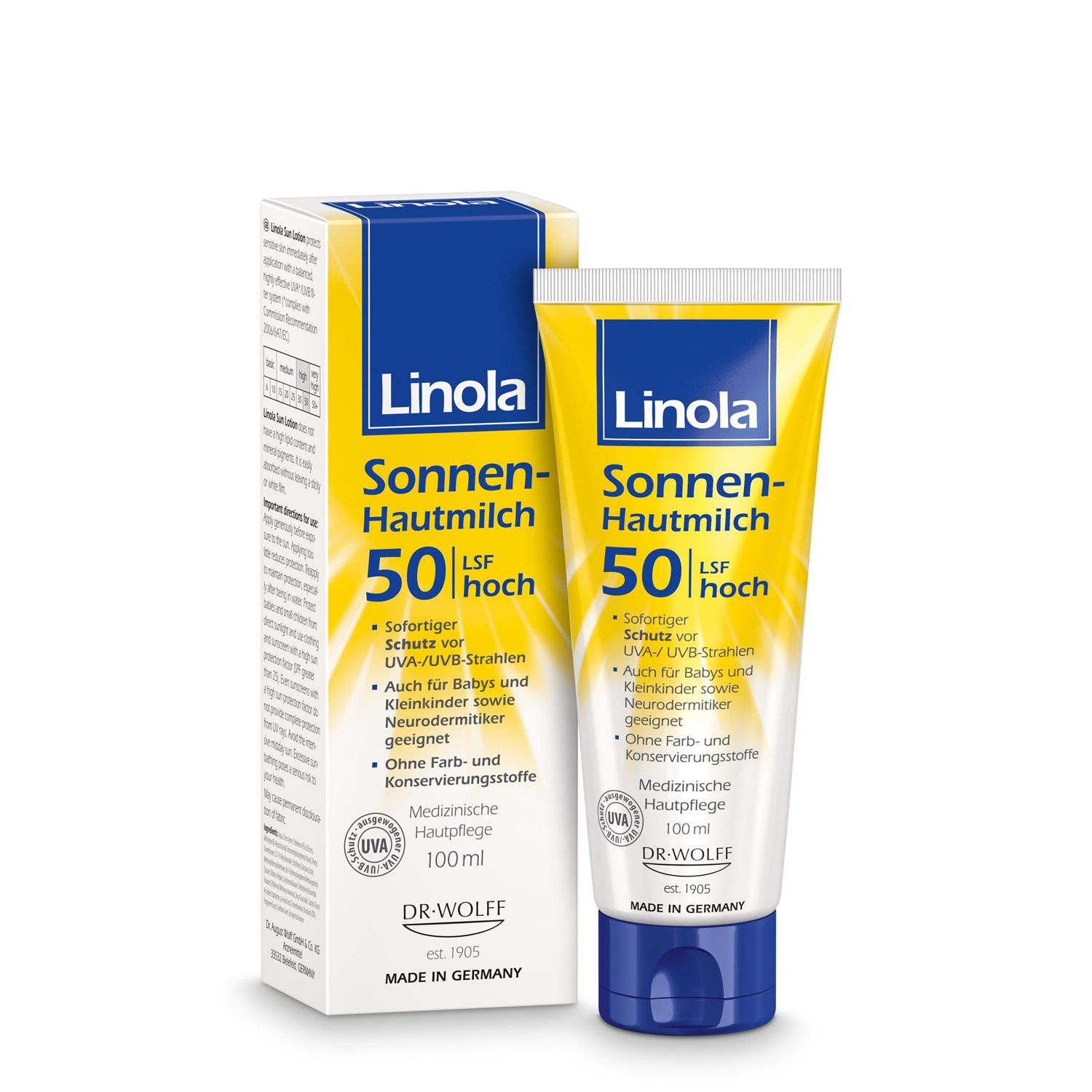 Linola Lait Solaire - Crème Spf 50 Pour Les Peaux Sèches, Sensibles Et Sujettes À La Dermatite Atopique 100 Ml Nourrisson