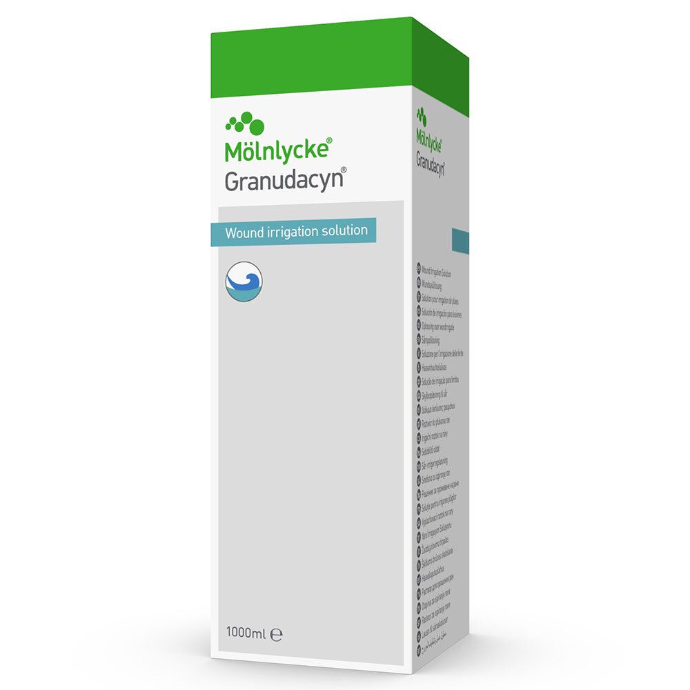 Granudacyn Mölnlycke® Granudacyn® Solution Pour L'irrigation Des Plaies Fluide 1000 Ml - Image 1