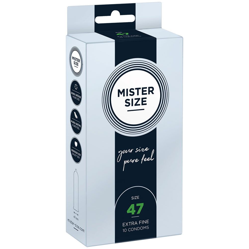Mister Size Homme Préservatifs Humidifiés, Lisses, 47 Mm, 10 Pièces - Image 3