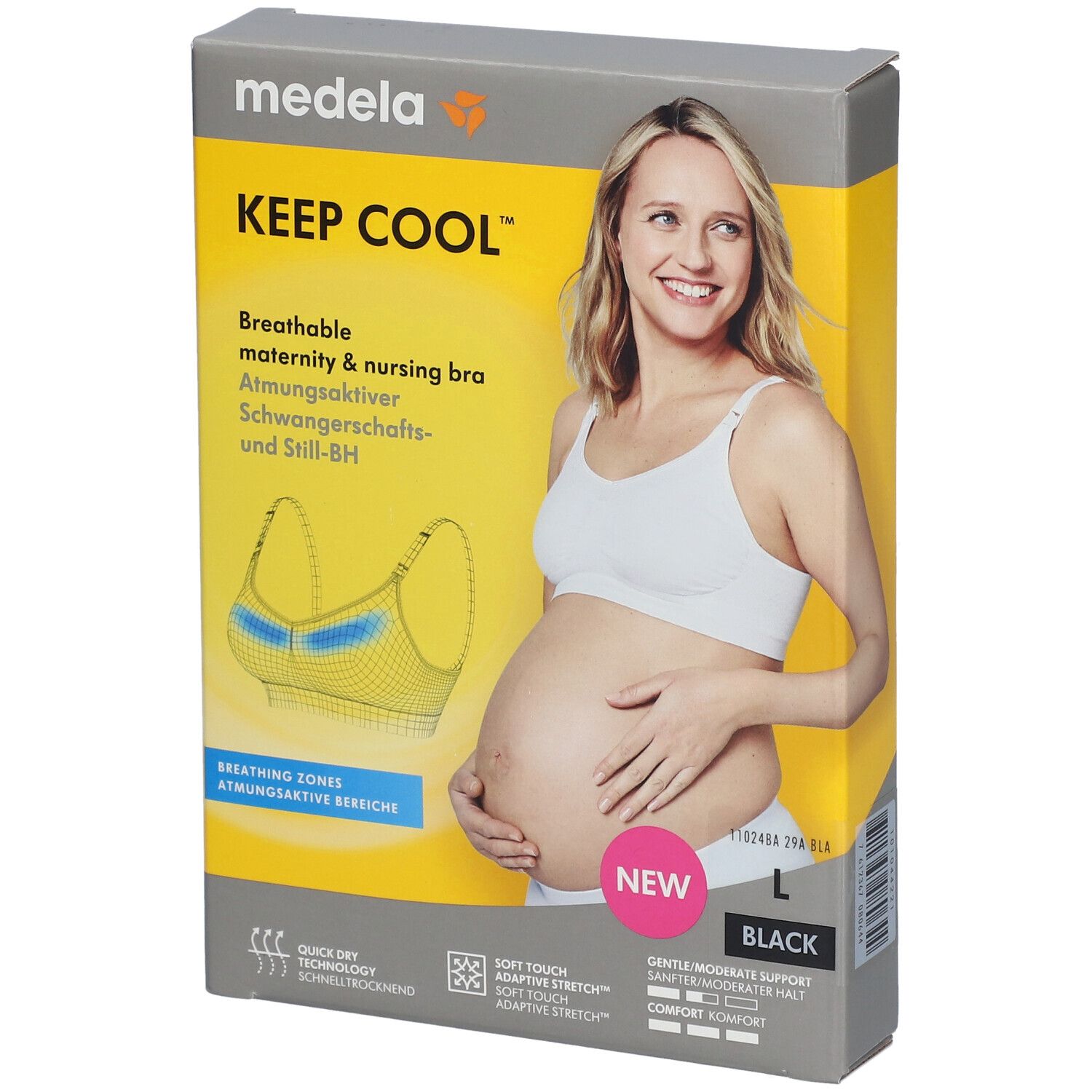 MEDELA® Keep Cool™ Soutien-gorge d'allaitement pour femmes enceintes Noir Taille L Bustier 1 pc(s)