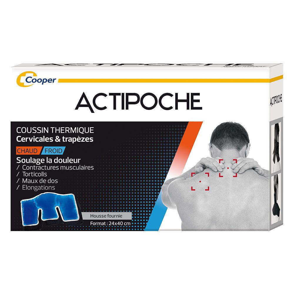 ACTIPOCHE - Coussin thermique - Thermothérapie - Contractures musculaires et douleurs articulaires - Cervicales et trapezes - Gel - 1 unité 1 pc(s) 