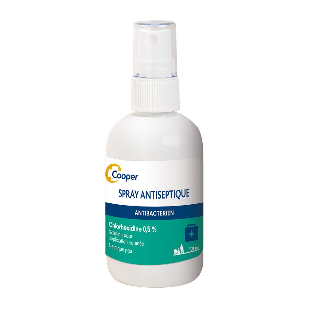 Cooper - Spray Antiseptique Antibactérien Chlorhexidine 0,5% Solution Pour Application Cutanée 100Ml 100 Ml Enfants