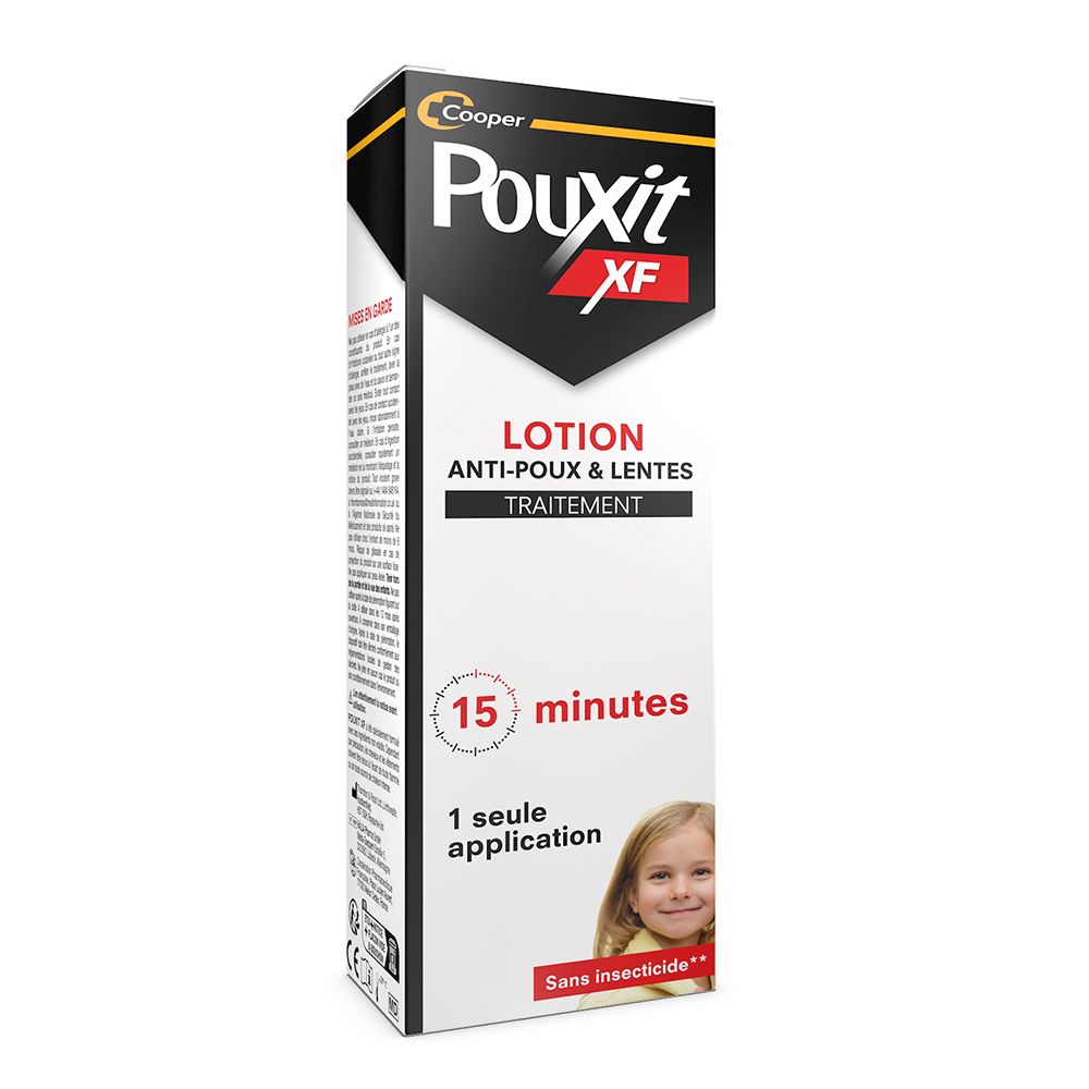POUXIT - XF - Lotion anti-poux et lentes - 100% Efficace - Agit en 1 seule application de 15 minutes - Traitement du cuir chevelu - 100 ml 100 ml 