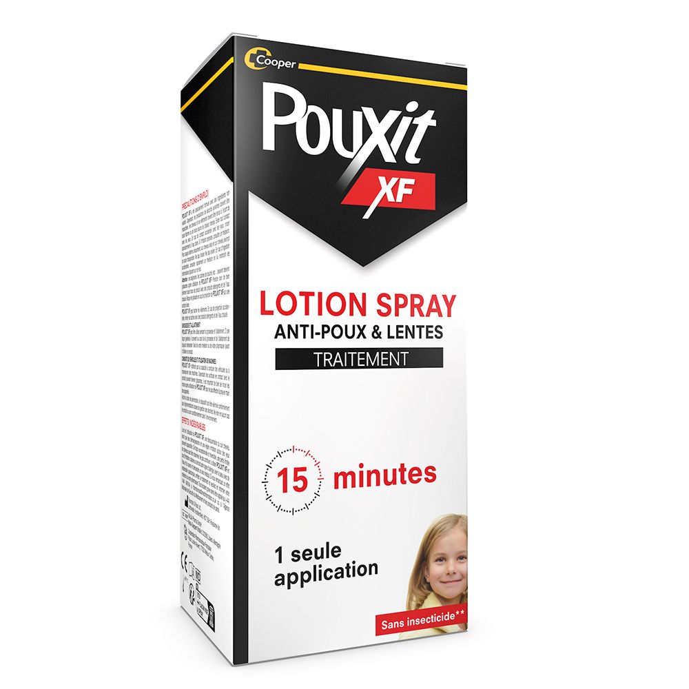 POUXIT - XF - Lotion spray anti-poux et lentes - 100% Efficace - Agit en 1 seule application de 15 minutes - Traitement du cuir chevelu - 100 ml 100 
