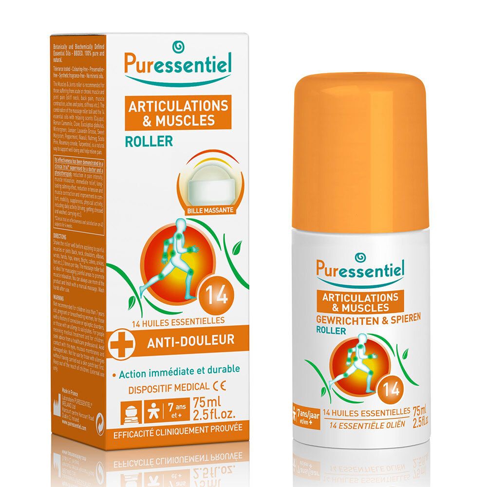 Puressentiel Roller articulations et muscles aux 14 huiles essentielles 75 ml Rouleau
