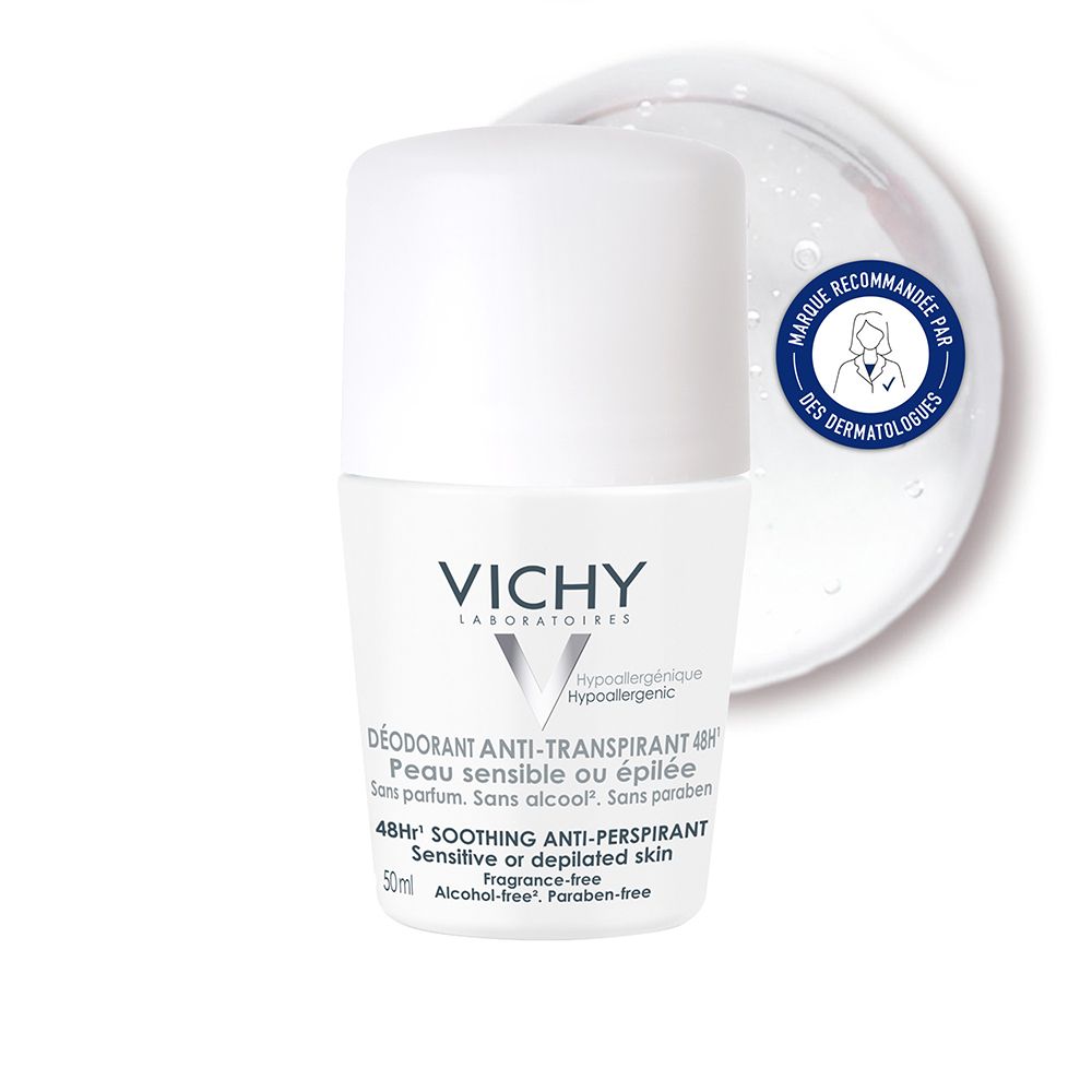 Vichy Déodorant Anti-Transpirant 48H - Roll-On Peau Sensible 50Ml Rouleau 50 Ml