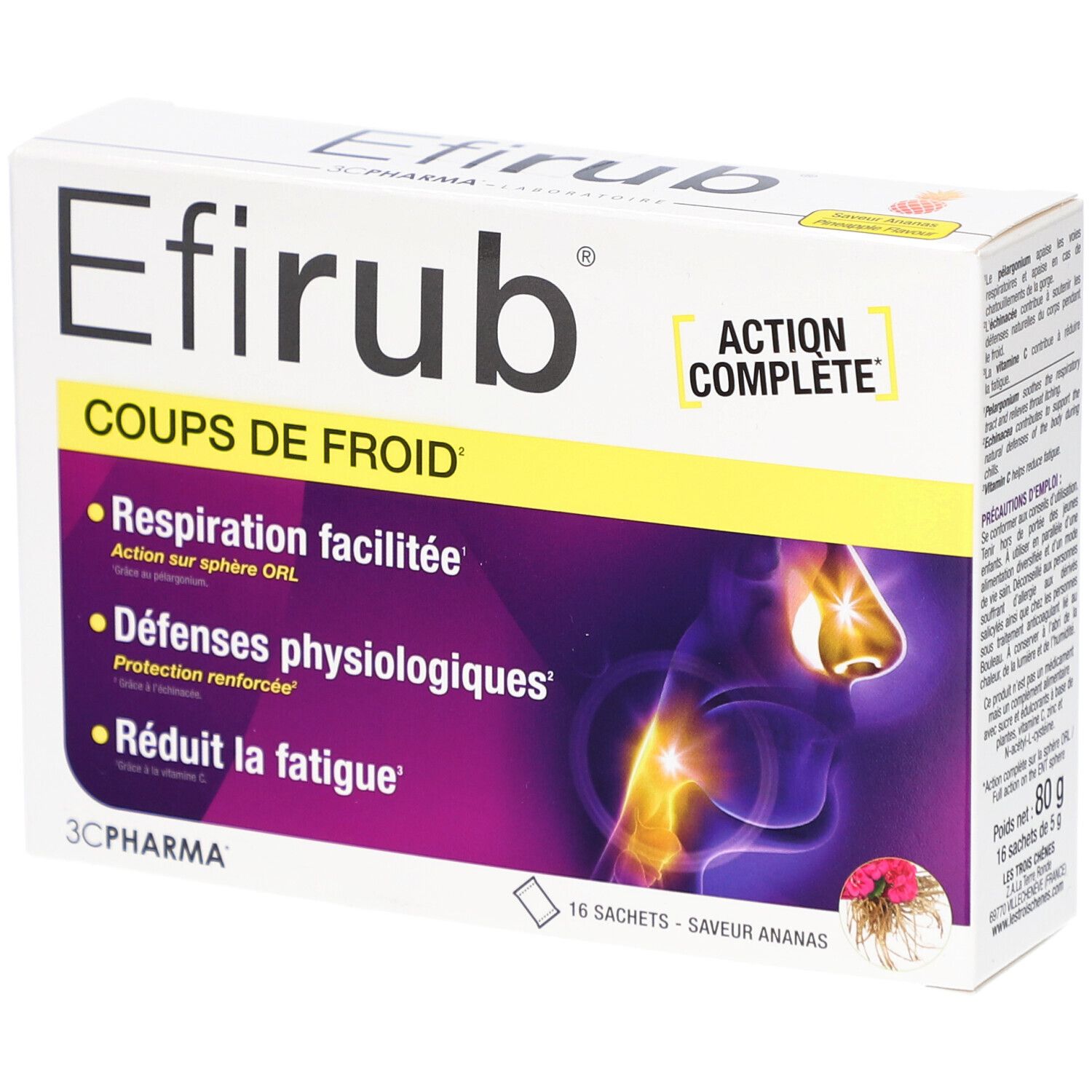 3C Pharma Efirub Saveur Ananas 16 pc(s) Sachet(S)