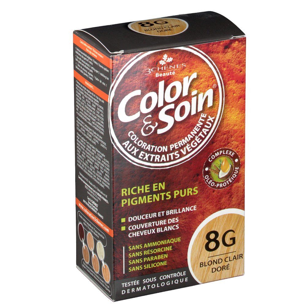 Color&Soin Les 3 Chênes Color & Soin Coloration 8G Blond Clair Doré Crème 135 Ml Enfants