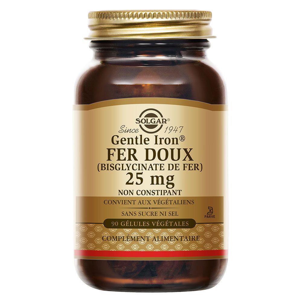 Solgar Fer Doux (Gentle Iron) 25Mg - Vitalité Capsule(S) 90 Pc(S)