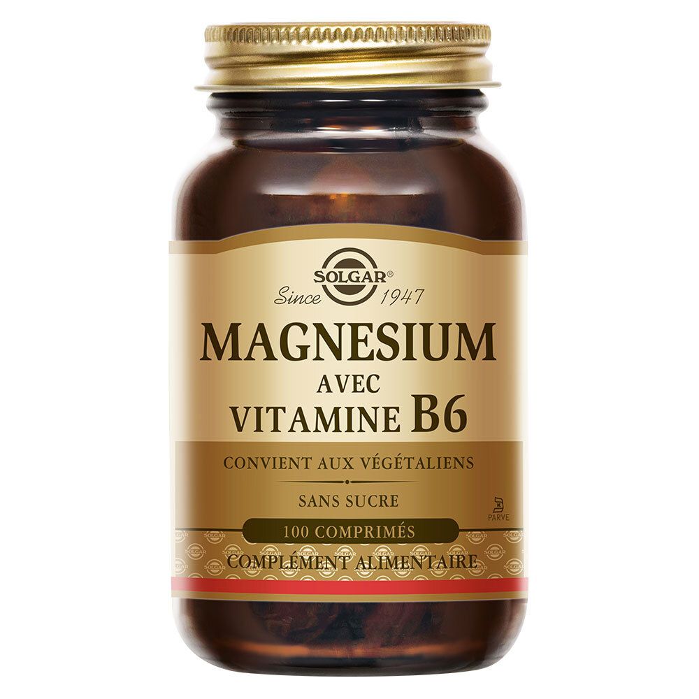 Solgar Magnésium Avec Vitamine B6 - Réduction De La Fatigue Energie Sommeil 100 Comprimés Capsule(S) Pc(S)