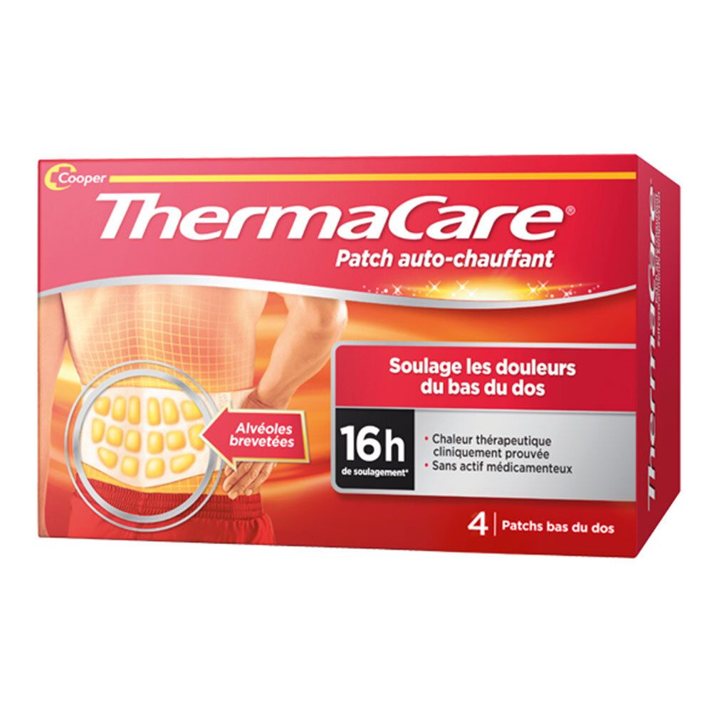 Thermacare Patch Auto-Chauffant Bas du Dos - Boîte de 4 4 pc(s) Pansement(S)