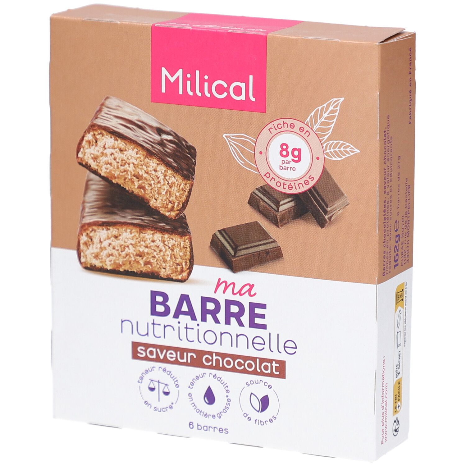 Milical Barres Hyperproteinées Chocolat 6 pc(s) Barre