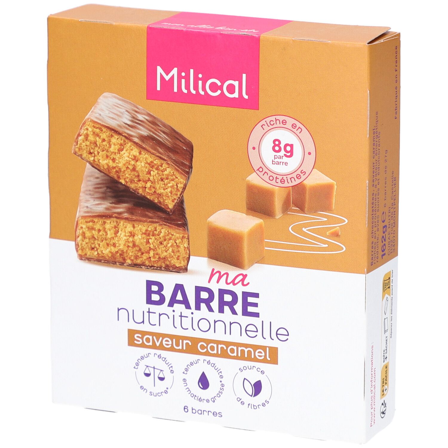 Milical Hyperproteiné Barres Caramel 6 pc(s) Barre