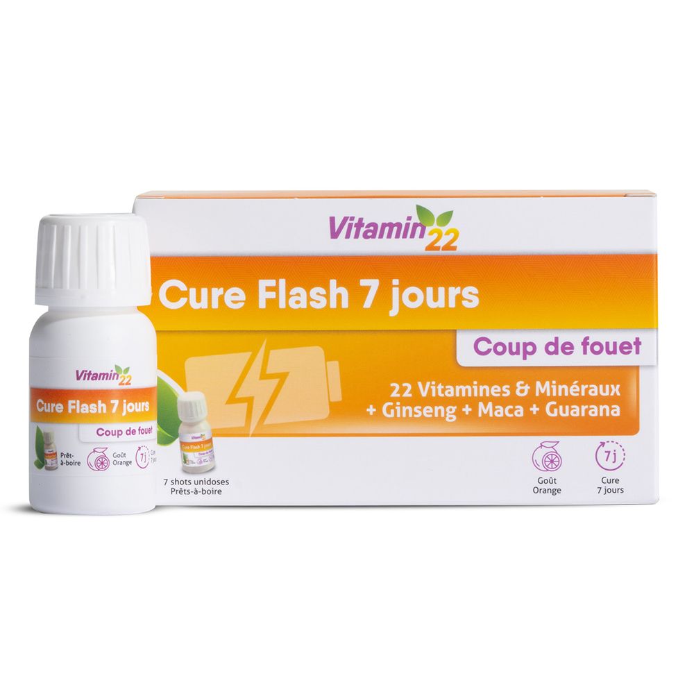Vitamin 22 CURE FLASH 7 JOURS 7 pc(s) Ampoule(S) Buvable(S)