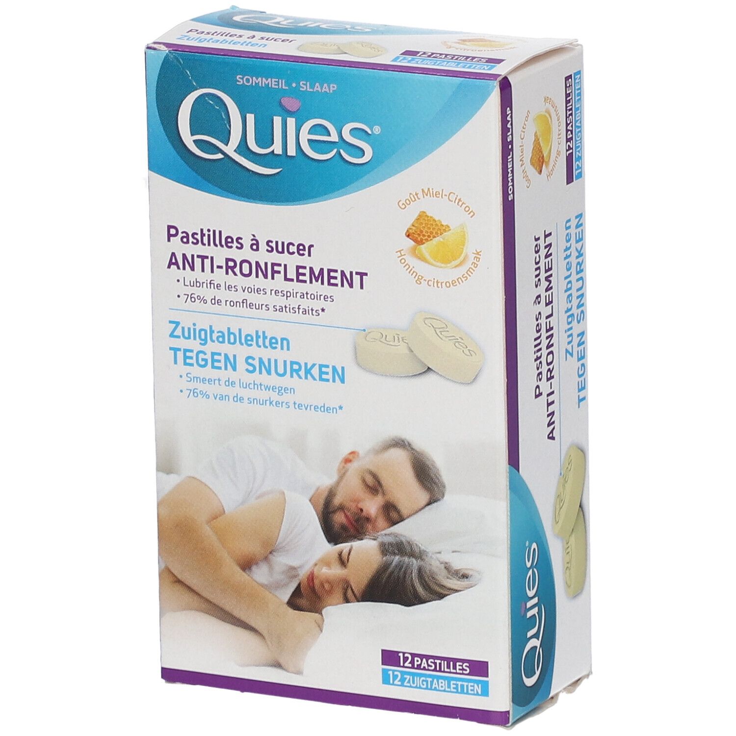 Quies Pastille Anti-Ronflement Miel Citron Comprimé(S) À Sucer 12 Pc(S)
