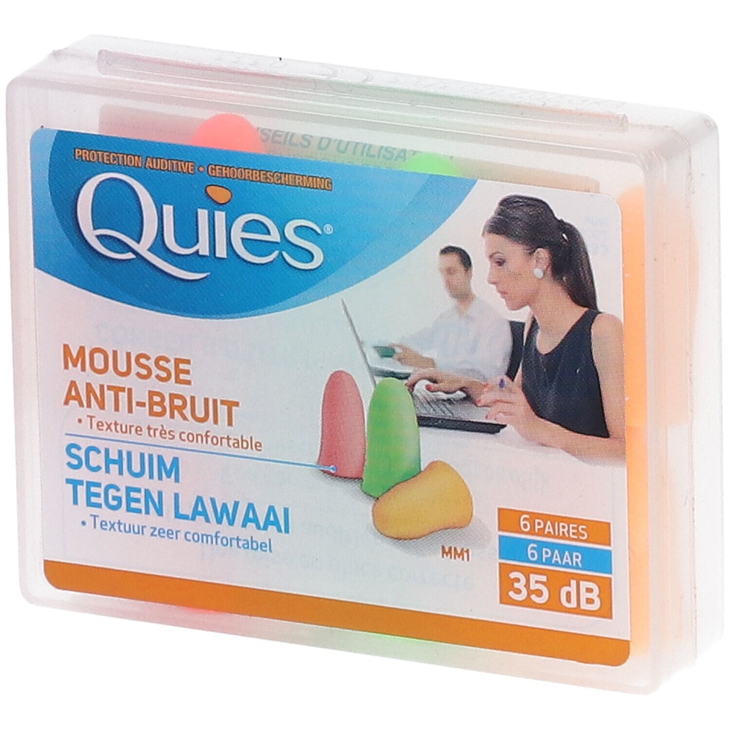 Quies Mousse Fluo Bouchons Auriculaire Bouchons D'oreille 12 Pc(S)