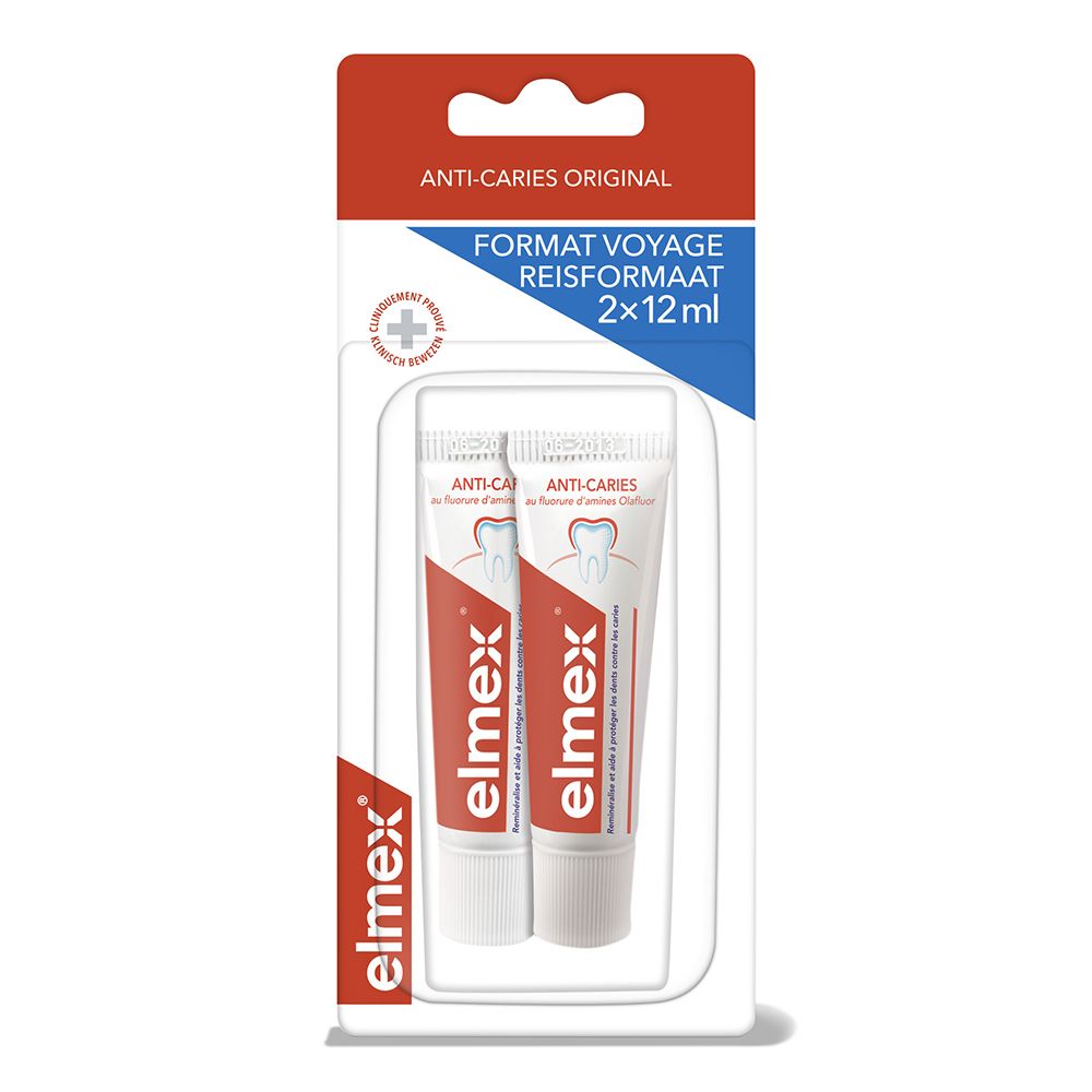 Elmex Elmex® Dentifrice Protection Caries Format Voyage Dentifrice(S) 2X12 Ml