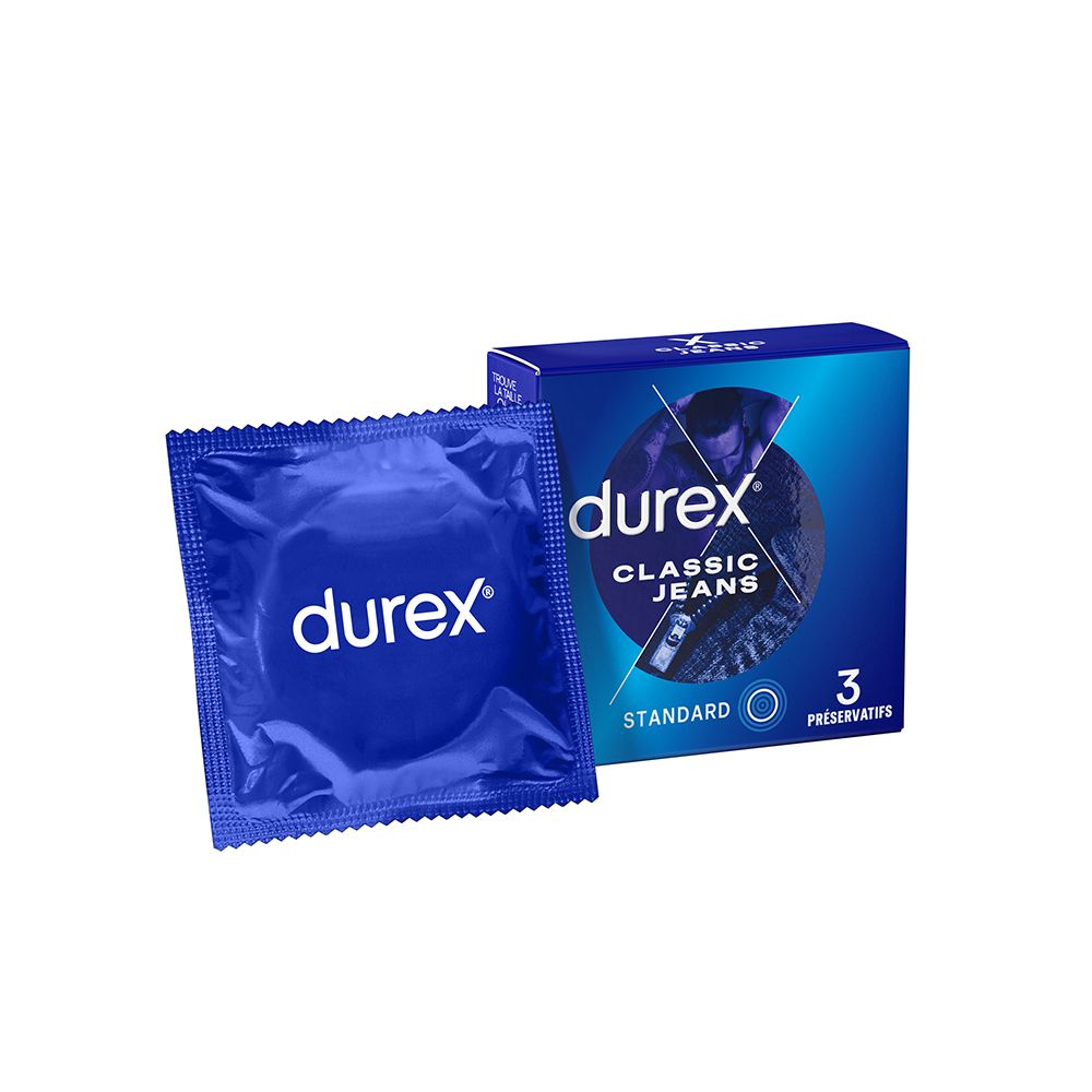 Durex Préservatifs Classic Jeans - 3 Confort Et Confiance Préservatif(S) Pc(S)