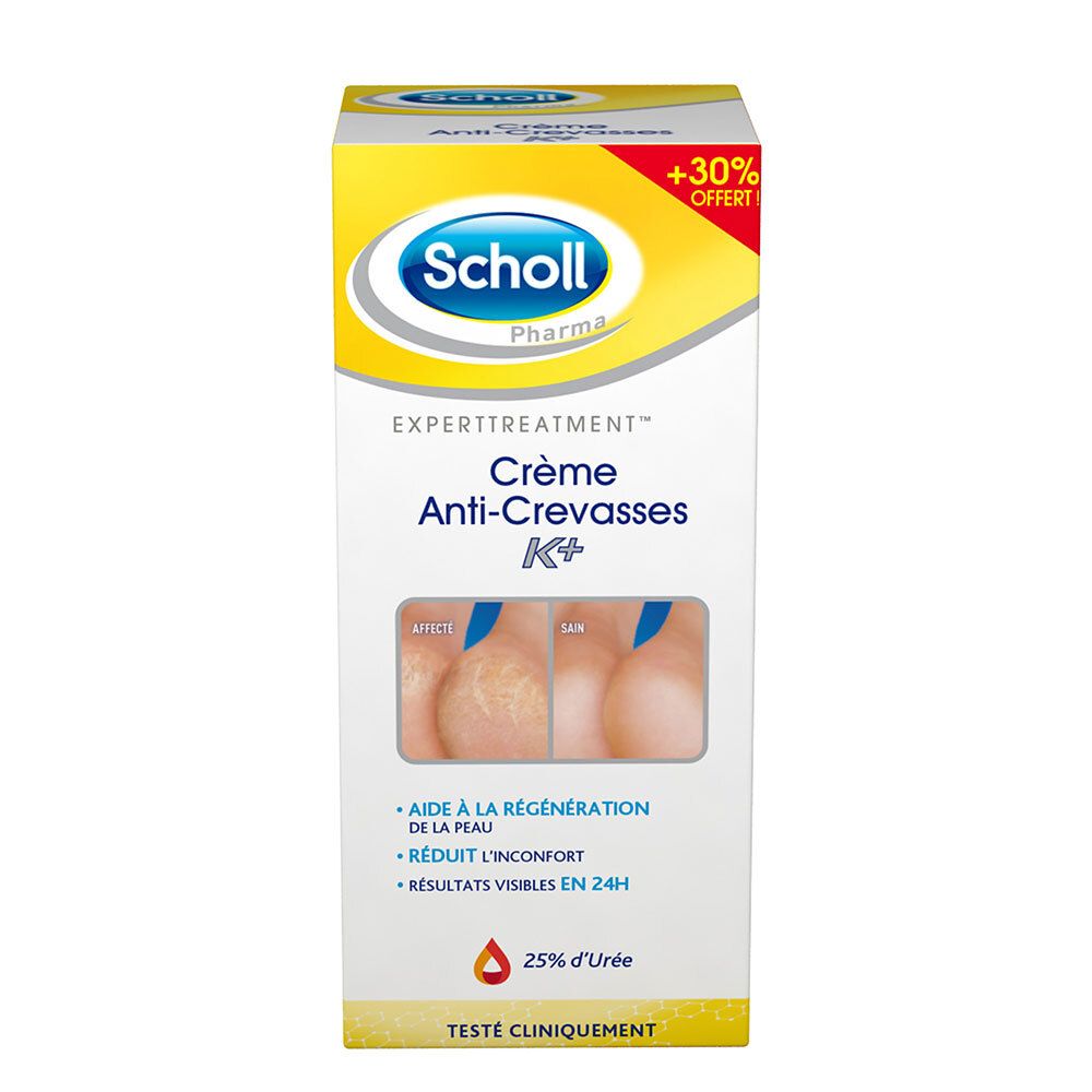 Scholl Crème Pieds Anti-Crevasses K+ 120ml 120 ml Crème